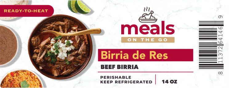 Meals on the Go Birria Label image